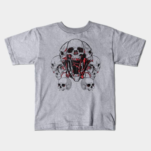 Skull Montage Kids T-Shirt by Buy Custom Things